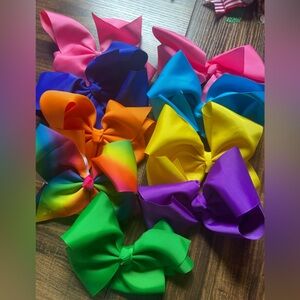 Colorful Kids Hair Bow Set 8 inch